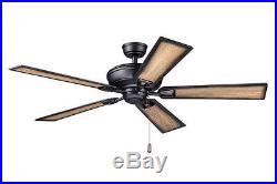 52 Matte Black 3 Light Indoor Ceiling Fan with Light Kit Reversible Blades