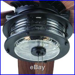 52 Matte Black LED Indoor/Outdoor Ceiling Fan with Light Kit