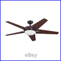 52 Oil Rubbed Bronze 2 Light Indoor Ceiling Fan with Light Kit