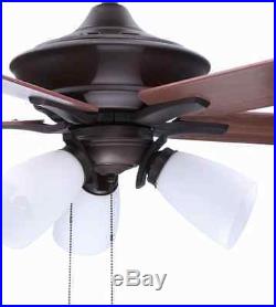 52 Oiled Rubbed Bronze Ceiling Fan with Light Kit & Reversible Blades Brand New