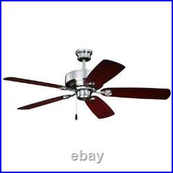 52 Satin Nickel LED Indoor Ceiling Fan with Light Kit