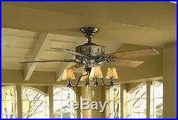 52-in Brittany Bronze 5-Blades Downrod Close Mount Indoor Ceiling Fan Light Kit