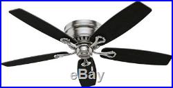 52 in. Brushed Nickel Ceiling Fan Light Kit LED Indoor Low Profile 5 Blades New