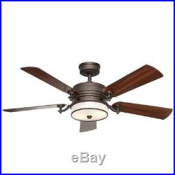 52 in. Indoor Bronze Organza Shade Ceiling Fan with Light Kit and Remote Control