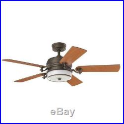 52 in. Indoor Bronze Organza Shade Ceiling Fan with Light Kit and Remote Control