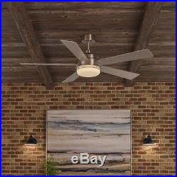 52 in. Indoor Brushed Nickel Ceiling Fan with Dome Light Kit and Remote Control