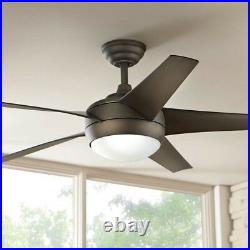 52 in. Indoor Ceiling Fan Oil Rubbed Bronze with Light Kit and Remote Control