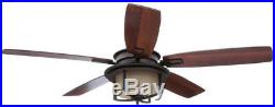 52 in. Indoor Oil-Rubbed Bronze Ceiling Fan with Light Kit and Remote Control