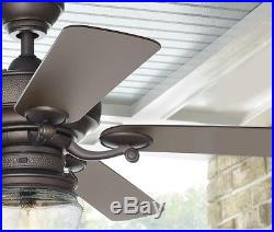 52 in Indoor Outdoor LED Ceiling Fan Light Kit 5 Blade 3 Speed Pull Chain Porch