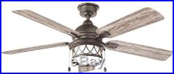 52 in. Integrated LED Indoor Outdoor Natural Iron Ceiling Fan with Light Kit