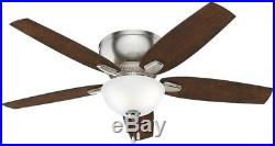 52 in. LED Indoor Ceiling Fan With Light Kit 3-Speed Grey Oak / Cherry Blades