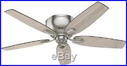 52 in. LED Indoor Ceiling Fan With Light Kit 3-Speed Grey Oak / Cherry Blades