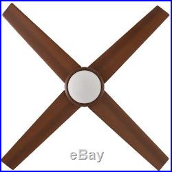 52 in. LED Indoor Distressed Koa Wood Ceiling Fan Light Kit Wall Control Remote