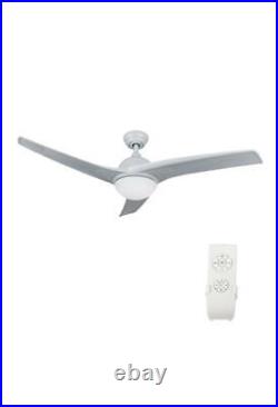 52 in. LED Indoor White Ceiling Fan with Light Kit and Remote Control