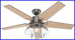 52 in LED Light Kit Ceiling Fan Indoor Outdoor 5 Blade 3 Speed Reversible Quiet
