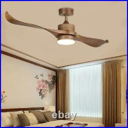52 in. LED Natural Walnut Ceiling Fan with Light Kit and Remote Control by Merra