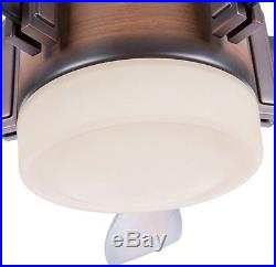 52-in Mediterranean Walnut Downrod Mount Indoor Ceiling Fan with Light Kit Remote