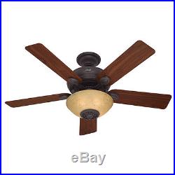 52-in New Bronze Downrod Mount Indoor Ceiling Fan Light Kit Remote Home Decor
