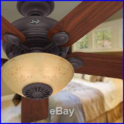 52-in New Bronze Downrod Mount Indoor Ceiling Fan Light Kit Remote Home Decor