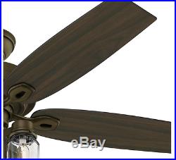 52-in Rustic Aged Iron Outdoor Downrod or Flush Mount Ceiling Fan with Light Kit