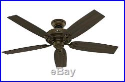 52-in Rustic Aged Iron Outdoor Downrod or Flush Mount Ceiling Fan with Light Kit