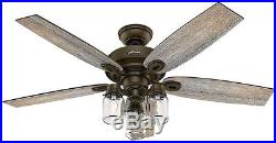 52 in. Rustic Bronze Ceiling Fan Industrial Light Kit Reversible Blades Quiet