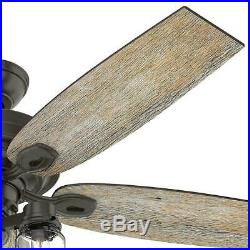 52 inch LED Indoor Bronze Ceiling Fan with Light Kit Farmhouse Decor Rustic Lamp
