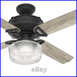 52 inch Traditional Natural Iron Ceiling Fan with Light Kit & Remote Control