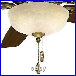 54 Casablanca Antique Brass Ceiling Fan with Champagne Scavo Glass Light Kit
