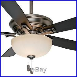 54 Casablanca Ceiling Fan with a Cased White Glass Light Kit, Antique Pewter
