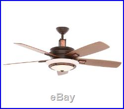54 Copper Plated Mission Ceiling Fan & Remote, Iron Art Deco Fixture Light Kit