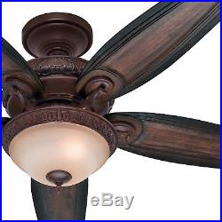 54 Hunter Brushed Cocoa Ceiling Fan with Amber Gradated Cocoa Glass Light Kit