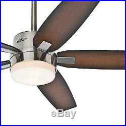 54 Hunter Contemporary Brushed Nickel Ceiling Fan Light Kit & Remote Control