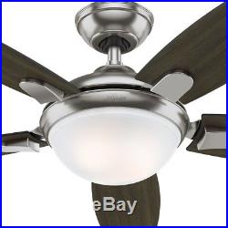 54 Hunter Contemporary Ceiling Fan, Brushed Nickel LED Light kit & Remote