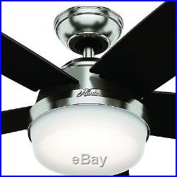 54 Hunter Fan Brushed Nickel Contemporary Ceiling Fan LED Light Kit & Remote