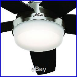 54 Hunter Fan Brushed Nickel Contemporary Ceiling Fan LED Light Kit & Remote