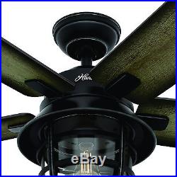 54 Hunter Outdoor Ceiling Fan in Weathered Zinc with LED Light Kit and Remote