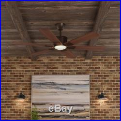 54 Large LED Wooden Ceiling Fan + Remote Rustic Bronze Mission Cabin Light Kit