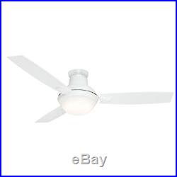 54-in Fresh White Downrod Close Mount Indoor Outdoor Ceiling Fan Light Kit Home