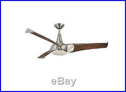 55 in. Satin Nickel Indoor Ceiling Fan with Light Kit & Remote Control Brand New