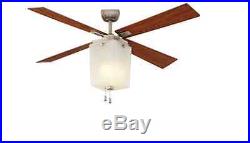 56 Brushed Nickel 3-Speed Indoor Modern Ceiling Fan Light Kit Reversible Blades