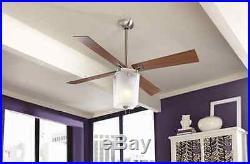 56 Brushed Nickel 3-Speed Indoor Modern Ceiling Fan Light Kit Reversible Blades