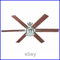 56 Brushed Nickel LED Indoor Ceiling Fan with Light Kit