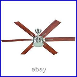 56 Brushed Nickel LED Indoor Ceiling Fan with Light Kit