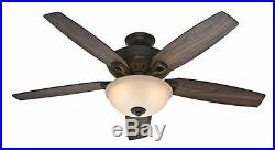 56 New Bronze 3 Light Indoor Ceiling Fan with Light Kit