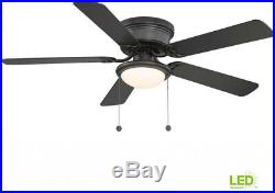 56 in. Espresso Ceiling Fan with Light Kit 5 Blade LED Light Indoor Hugger