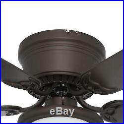 56 in Large Indoor LED Ceiling Fan Flush Mount Low Profile Light Kit Quiet Decor