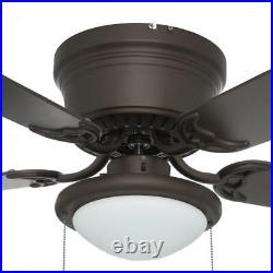 56 in Large Indoor LED Ceiling Fan Flush Mount Low Profile Light Kit Quiet Decor