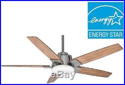 56 in. Modern Brushed Nickel Ceiling Fan LED Light Energy Star Wall Control Kit