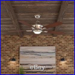 56in. LED Indoor Brushed Nickel Ceiling Fan with Light Kit Remote Control Large